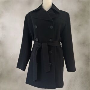 Gallery Women's Elegant Black Pea Coat